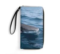 HETPLSD Whale Shark Wallet, Long PU Leather Wallet with Wrist Strap, Large Capacity & Multi Card Holder Wallets