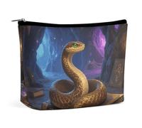 HETPLSD Witchy Snake Cosmetic Bag PU Leather Makeup Bag with Zipper, Portable Travel Toiletry Organizer for Women Men