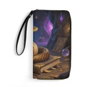 HETPLSD Witchy Snake Wallet, Long PU Leather Wallet with Wrist Strap, Large Capacity & Multi Card Holder Wallets