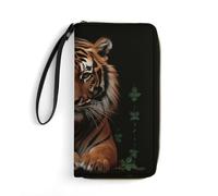 HETPLSD With Tiger And Paws Wallet, Long PU Leather Wallet with Wrist Strap, Large Capacity & Multi Card Holder Wallets