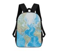 HETPLSD World Map Backpack - Durable 600D Polyester, 17 Inch Backpack with Ergonomic Adjustable Straps, Lightweight Travel Bag for Men & Women