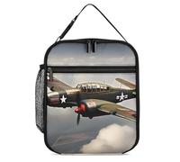 HETPLSD World War 2 Aircraft Airplane Lunch Box for Women Men - Insulated Lunch Bag Leakproof Cooler Tote Bags Portable Lunchbag Reusable Small LunchBox for Work Picnic Travel Gym