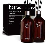 hetras Premium Reed Diffuser Set 16.9 fl.oz. 2 Pack | Hotel Wood - Luxurious Forest Scent | Long-Lasting Luxury Fragrance with 10 Reed Sticks for Home & Office | Gifts for Loved One