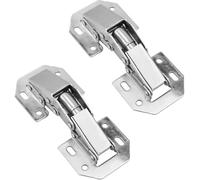Hettich Screw-On Hinge with Spring, 90° Opening, Nickel-Plated Steel, Full Overlay & Inset Doors, Pack of 2