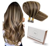 Hetto Nano Hair Extensions Real Human Hair Brown 20 Inch Nano Beads Hair Extensions Invisible Nano Ring Extensions Remy Hair Blonde 50s 50g #P4/27