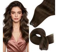 Hetto Sew in Extensions Real Human Hair Wefts 120g 24 Inch #4 Brown Natural | Double Weft Remy Hair Extension, Brazilian Hand Tied Weave Bundles, Full Head, Healthy & Long-Lasting, Thick Right to the End