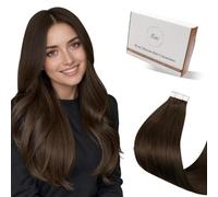 Hetto Tape in Hair Extensions Human Hair Brown 20 Inch - Invisible Tape Hair Extensions Real Human Hair Tape Ins Straight, Undetectable Secure Hold for Workdays 20pcs 50g #4