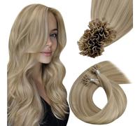 Hetto U Tip Hair Extensions Golden Blonde Highlight Medium Blonde Human Hair Utip Extensions Keratin Bond Hot Fusion 18In 50s/50g #17/23