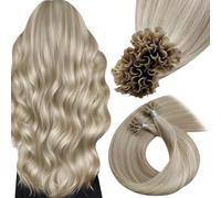 Hetto U Tip Hair Extensions Human Hair Highlight Ash Blonde with Blonde Utip Extensions Keratin Bond Hot Fusion 20In 50s/50g #18/613