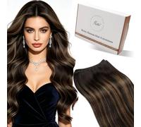 Hetto Weft Hair Extensions Balayage Dark Brown Mix Light Brown 14 Inch