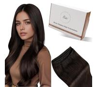Hetto Weft Hair Extensions Real Human Hair 18 Inch 100g Dark Brown Sew in Hair Extensions Human Hair Darkest Brown Human Hair Weft Extensions #2