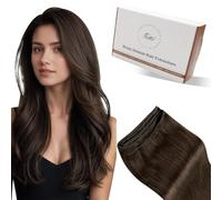 Hetto Weft Hair Extensions Real Human Hair 20 Inch 100g Dark Brown Sew in Human Hair Weft Extensions Invisible Double Weft Hair Extensions #4