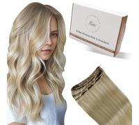 Hetto Weft Hair Extensions Real Human Hair Sew in Weft Hair Extensions Dirty Blonde Highlight Medium Blonde Sew in Extensions Straight #17/23 14Inch 80g