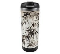 HETVBNS 13 Oz Tree Image Chinese Calligraphy Tumbler Stainless Steel Coffee Tumbler with BPA-Free Leak-Proof Lid Travel Mug Vacuum Insulated Coffee Mug Water Bottle for Travel, Gym, Office, Car