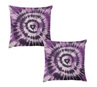 HETVBNS 2 Pack Throw Pillow Covers 16 "x16 Double-Sided Soft Plush Pillowcase Decorative Square Pillows Case Purple Tie Dye Pillow Cover for Living Room, Bedroom, Sofa, Car