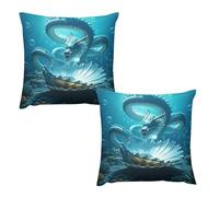 HETVBNS 2 Pack Throw Pillow Covers 16 "x16 Double-Sided Soft Plush Pillowcase Decorative Square Pillows Case The Dragon King Pillow Cover for Living Room, Bedroom, Sofa, Car