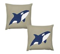 HETVBNS 2 Pack Throw Pillow Covers 16 "x16 Double-Sided Soft Plush Pillowcase Decorative Square Pillows Case Simple Whale Pillow Cover for Living Room, Bedroom, Sofa, Car