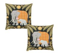 HETVBNS 2 Pack Throw Pillow Covers 16 "x16 Double-Sided Soft Plush Pillowcase Decorative Square Pillows Case Elephant and Young Elephant Pillow Cover for Living Room, Bedroom, Sofa, Car