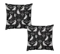 HETVBNS 2 Pack Throw Pillow Covers 16 "x16 Double-Sided Soft Plush Pillowcase Decorative Square Pillows Case Halloween Goth Pillow Cover for Living Room, Bedroom, Sofa, Car