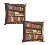 HETVBNS 2 Pack Throw Pillow Covers 16 "x16 Double-Sided Soft Plush Pillowcase Decorative Square Pillows Case Bookshelf Flowers Pillow Cover for Living Room, Bedroom, Sofa, Car