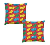 HETVBNS 2 Pack Throw Pillow Covers 18 "x18 Double-Sided Soft Plush Pillowcase Decorative Square Pillows Case Dill Pickles Print Pillow Cover for Living Room, Bedroom, Sofa, Car