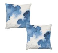 HETVBNS 2 Pack Throw Pillow Covers 18 "x18 Double-Sided Soft Plush Pillowcase Decorative Square Pillows Case Blue Marble Pillow Cover for Living Room, Bedroom, Sofa, Car