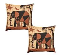 HETVBNS 2 Pack Throw Pillow Covers 18 "x18 Double-Sided Soft Plush Pillowcase Decorative Square Pillows Case Elephant March Print Pillow Cover for Living Room, Bedroom, Sofa, Car