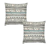 HETVBNS 2 Pack Throw Pillow Covers 18 "x18 Double-Sided Soft Plush Pillowcase Decorative Square Pillows Case Boho Triangle Stripes Pillow Cover for Living Room, Bedroom, Sofa, Car