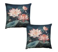 HETVBNS 2 Pack Throw Pillow Covers 18 "x18 Double-Sided Soft Plush Pillowcase Decorative Square Pillows Case Dragonfly and Flower Pillow Cover for Living Room, Bedroom, Sofa, Car