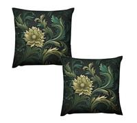 HETVBNS 2 Pack Throw Pillow Covers 20 "x20 Double-Sided Soft Plush Pillowcase Decorative Square Pillows Case Dark Green and Green Style Pillow Cover for Living Room, Bedroom, Sofa, Car