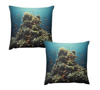 HETVBNS 2 Pack Throw Pillow Covers 20 "x20 Double-Sided Soft Plush Pillowcase Decorative Square Pillows Case Biodiversity Pillow Cover for Living Room, Bedroom, Sofa, Car