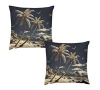 HETVBNS 2 Pack Throw Pillow Covers 20 "x20 Double-Sided Soft Plush Pillowcase Decorative Square Pillows Case Palm Tree Pillow Cover for Living Room, Bedroom, Sofa, Car