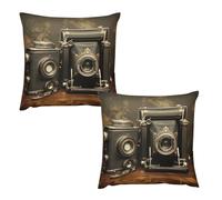 HETVBNS 2 Pack Throw Pillow Covers 20 "x20 Double-Sided Soft Plush Pillowcase Decorative Square Pillows Case Old Camera Pillow Cover for Living Room, Bedroom, Sofa, Car