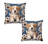 HETVBNS 2 Pack Throw Pillow Covers 20 "x20 Double-Sided Soft Plush Pillowcase Decorative Square Pillows Case Puppy Dog Paw Pillow Cover for Living Room, Bedroom, Sofa, Car