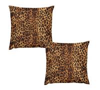 HETVBNS 2 Pack Throw Pillow Covers 20 "x20 Double-Sided Soft Plush Pillowcase Decorative Square Pillows Case Leopard Print Pillow Cover for Living Room, Bedroom, Sofa, Car