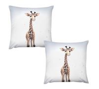 HETVBNS 2 Pack Throw Pillow Covers 20 "x20 Double-Sided Soft Plush Pillowcase Decorative Square Pillows Case Cute Giraffe Pillow Cover for Living Room, Bedroom, Sofa, Car
