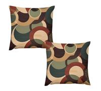 HETVBNS 2 Pack Throw Pillow Covers 22 "x22 Double-Sided Soft Plush Pillowcase Decorative Square Pillows Case Shapes and Circles Pillow Cover for Living Room, Bedroom, Sofa, Car