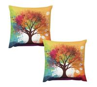 HETVBNS 2 Pack Throw Pillow Covers 22 "x22 Double-Sided Soft Plush Pillowcase Decorative Square Pillows Case Colorful Tree Pillow Cover for Living Room, Bedroom, Sofa, Car
