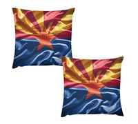 HETVBNS 2 Pack Throw Pillow Covers 22 "x22 Double-Sided Soft Plush Pillowcase Decorative Square Pillows Case Arizona Flag Standard Pillow Cover for Living Room, Bedroom, Sofa, Car