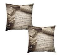 HETVBNS 2 Pack Throw Pillow Covers 22 "x22 Double-Sided Soft Plush Pillowcase Decorative Square Pillows Case Sheet Music Pillow Cover for Living Room, Bedroom, Sofa, Car