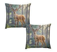 HETVBNS 2 Pack Throw Pillow Covers 22 "x22 Double-Sided Soft Plush Pillowcase Decorative Square Pillows Case Sika Deer Pillow Cover for Living Room, Bedroom, Sofa, Car