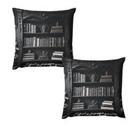 HETVBNS 2 Pack Throw Pillow Covers 22 "x22 Double-Sided Soft Plush Pillowcase Decorative Square Pillows Case Goth Bookshelf Pillow Cover for Living Room, Bedroom, Sofa, Car