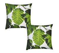 HETVBNS 2 Pack Throw Pillow Covers 22 "x22 Double-Sided Soft Plush Pillowcase Decorative Square Pillows Case Green Leaves Pattern Pillow Cover for Living Room, Bedroom, Sofa, Car