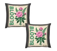 HETVBNS 2 Pack Throw Pillow Covers 22 "x22 Double-Sided Soft Plush Pillowcase Decorative Square Pillows Case Pink Green Block Print Pillow Cover for Living Room, Bedroom, Sofa, Car