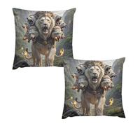 HETVBNS 2 Pack Throw Pillow Covers 22 "x22 Double-Sided Soft Plush Pillowcase Decorative Square Pillows Case Nine Lions Pillow Cover for Living Room, Bedroom, Sofa, Car