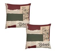 HETVBNS 2 Pack Throw Pillow Covers 24 "x24 Double-Sided Soft Plush Pillowcase Decorative Square Pillows Case Boho Abstract Floral Pillow Cover for Living Room, Bedroom, Sofa, Car