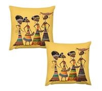 HETVBNS 2 Pack Throw Pillow Covers 24 "x24 Double-Sided Soft Plush Pillowcase Decorative Square Pillows Case Creative African Culture Pillow Cover for Living Room, Bedroom, Sofa, Car