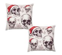 HETVBNS 2 Pack Throw Pillow Covers 24 "x24 Double-Sided Soft Plush Pillowcase Decorative Square Pillows Case Sketchy Skulls Pillow Cover for Living Room, Bedroom, Sofa, Car