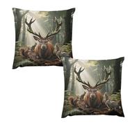 HETVBNS 2 Pack Throw Pillow Covers 24 "x24 Double-Sided Soft Plush Pillowcase Decorative Square Pillows Case Forest Wildlife Pillow Cover for Living Room, Bedroom, Sofa, Car