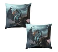 HETVBNS 2 Pack Throw Pillow Covers 24 "x24 Double-Sided Soft Plush Pillowcase Decorative Square Pillows Case Cool Dragon Pillow Cover for Living Room, Bedroom, Sofa, Car